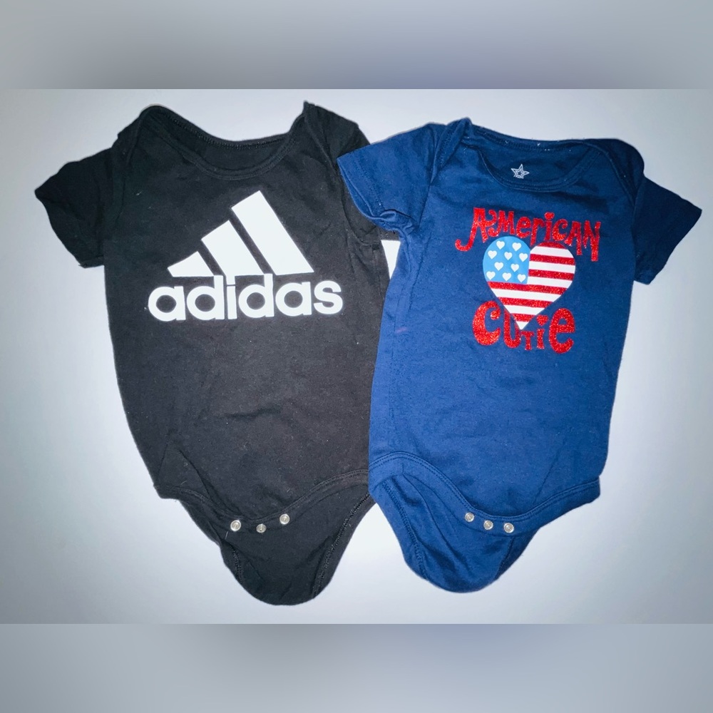 Boys 12 Month ADIDAS 100% Cotton Thailand And AMERICAN CUTIE Blue Ounsie